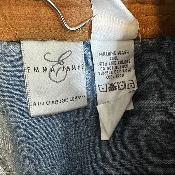 Emma James Blue Denim Suede Waist Cotton Skirt Women’s Size 12 - Picture 5 of 5